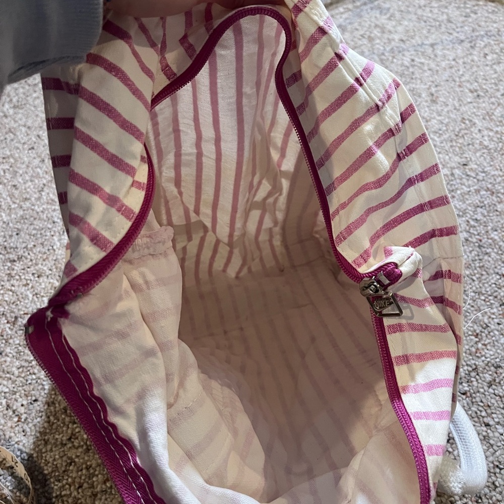 Vintage Nike Pink Striped Canvas Tote Bag - Picture 9 of 9